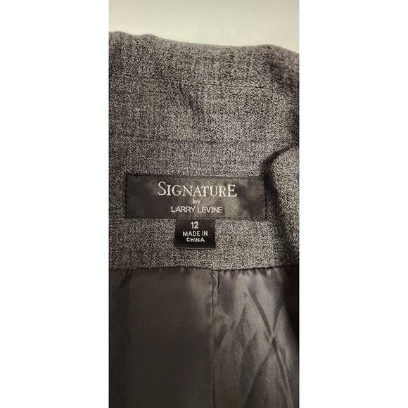 Signature By Larry Levine Single Breasted Blazer Color Gray Size 12 - Picture 5 of 6